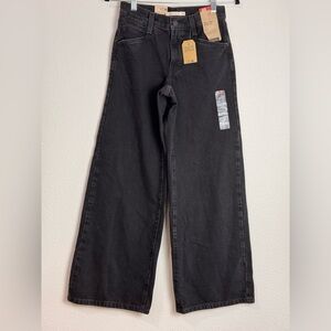 NWT LEVI'S BLACK '94 BAGGY WIDE LEG JEANS 24 #107